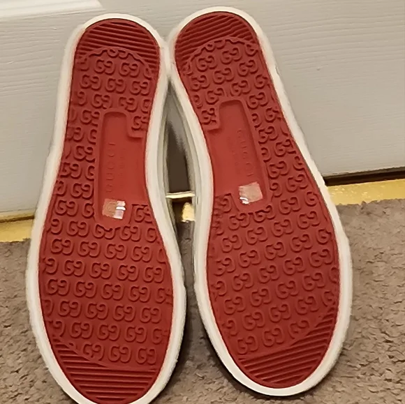 GG Brown and White Designer Sneakers - Picture 4 of 6